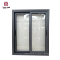 Fenêtre coulissante en aluminium à double vitrage / store à l&#39;intérieur fenêtre à double vitrage / fenêtre de réception en verre coulissante